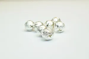 100 PCs Silver Plated Carved Round Beads 8mm Diamond Cut