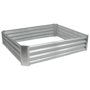 120cm x 120cm Square Galvanised Steel Raised Garden Bed - By Harbour Housewares