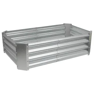 120cm x 60cm Rectangle Galvanised Steel Raised Garden Bed - By Harbour Housewares