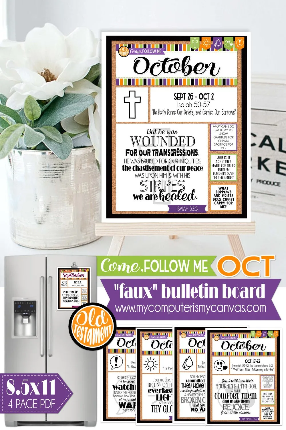 2022 CFM Old Testament "FAUX" Bulletin Board Sheets {OCTOBER} PRINTABLE