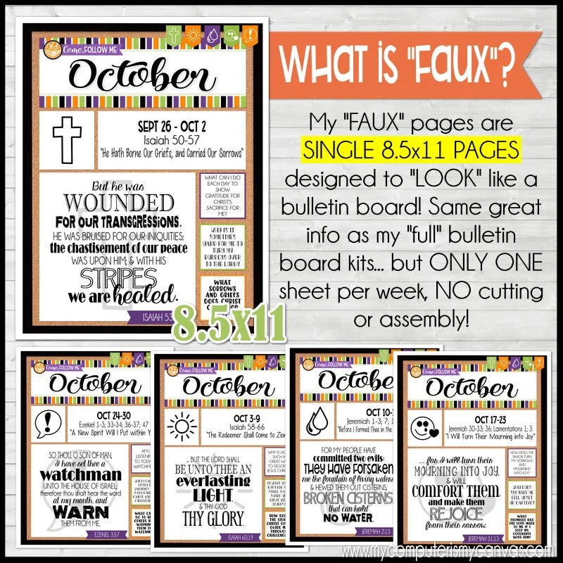 2022 CFM Old Testament "FAUX" Bulletin Board Sheets {OCTOBER} PRINTABLE