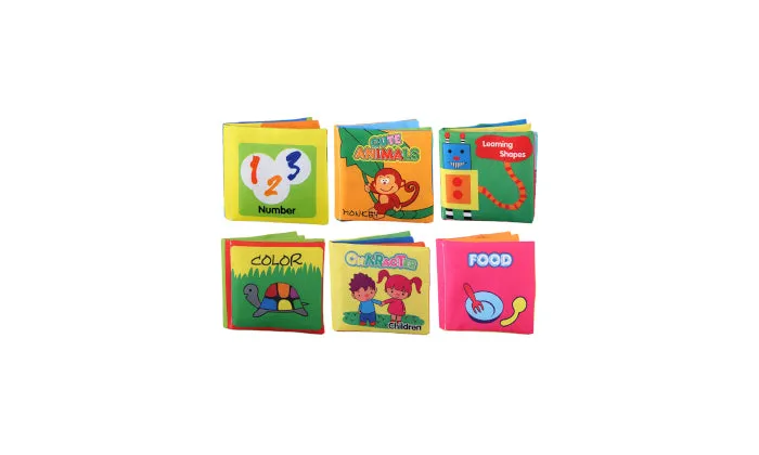 6 Pack Soft Baby Cloth Books