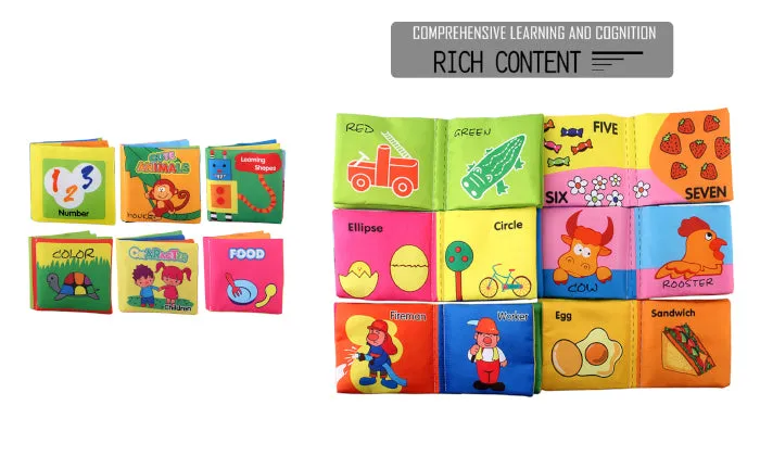 6 Pack Soft Baby Cloth Books