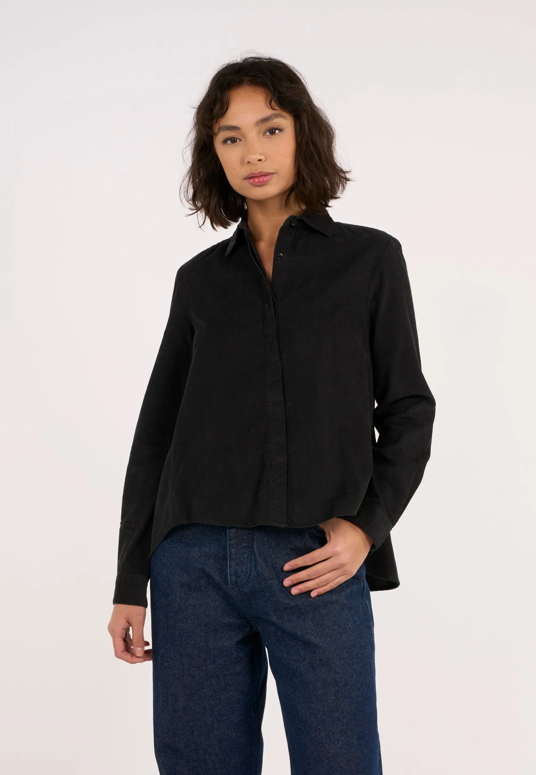 A-shape Corduroy shirt - Black Jet