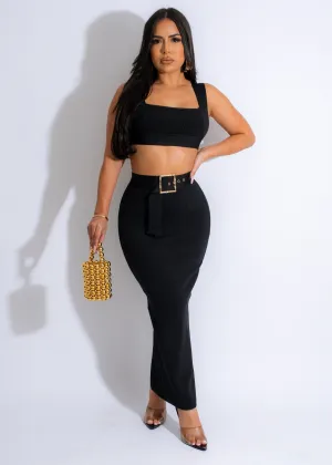 All Your Love Bandage Skirt Set Black