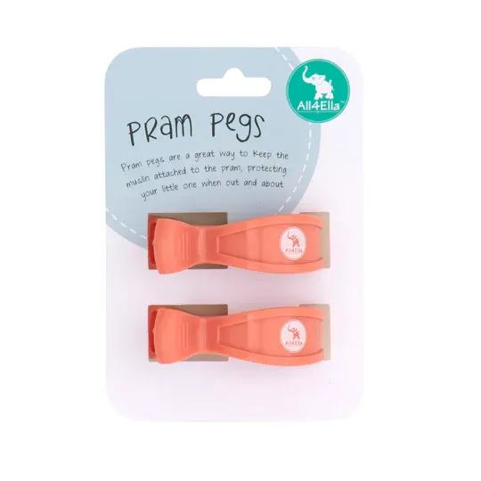 All4ella Pram Pegs - 2 Pack -  Coral