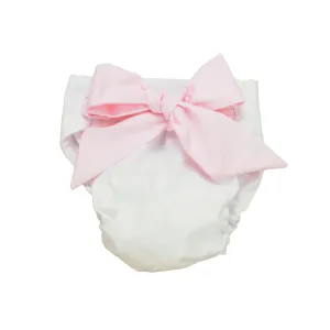 Baby Bow Bottom Bloomer - Worth Avenue White with Palm Beach Pink