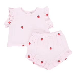 Baby Girls Roey 2-Piece Set - Strawberry Embroidery