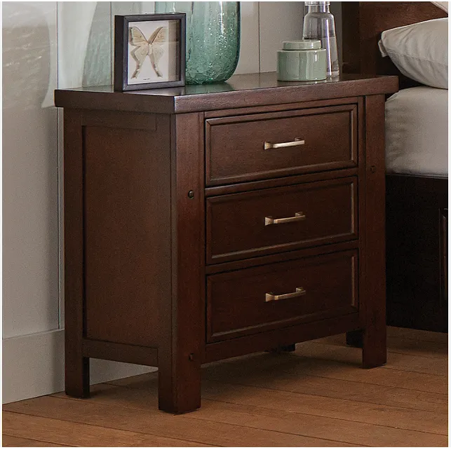 Barstow 3-Drawer Rectangular Nightstand Pinot Noir