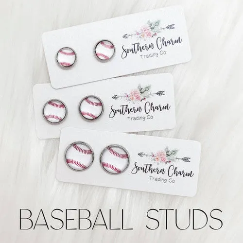 Baseball Stud Earrings