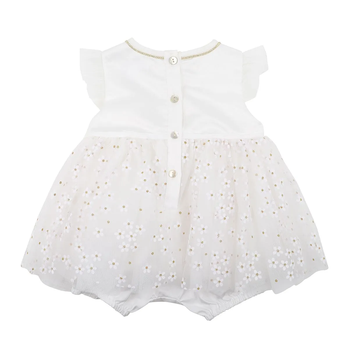 Bebe Daisy Overlay Romper (Size 000-2)