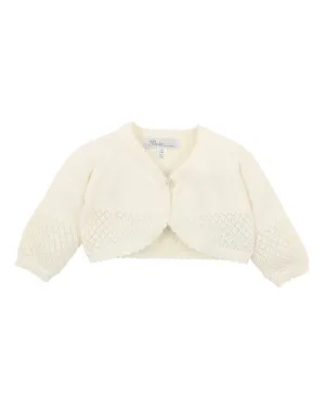 Bebe Ivory Pointelle Cardigan (Size 3M-7Y)