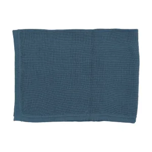 Bee & Dee Blue Knit Embroidered Blanket