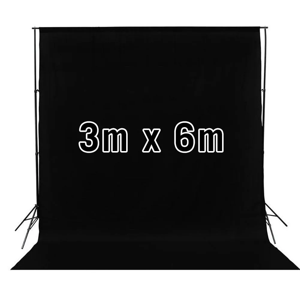 Black/White Double Cotton Muslin Cotton Backdrop & Stand Kit