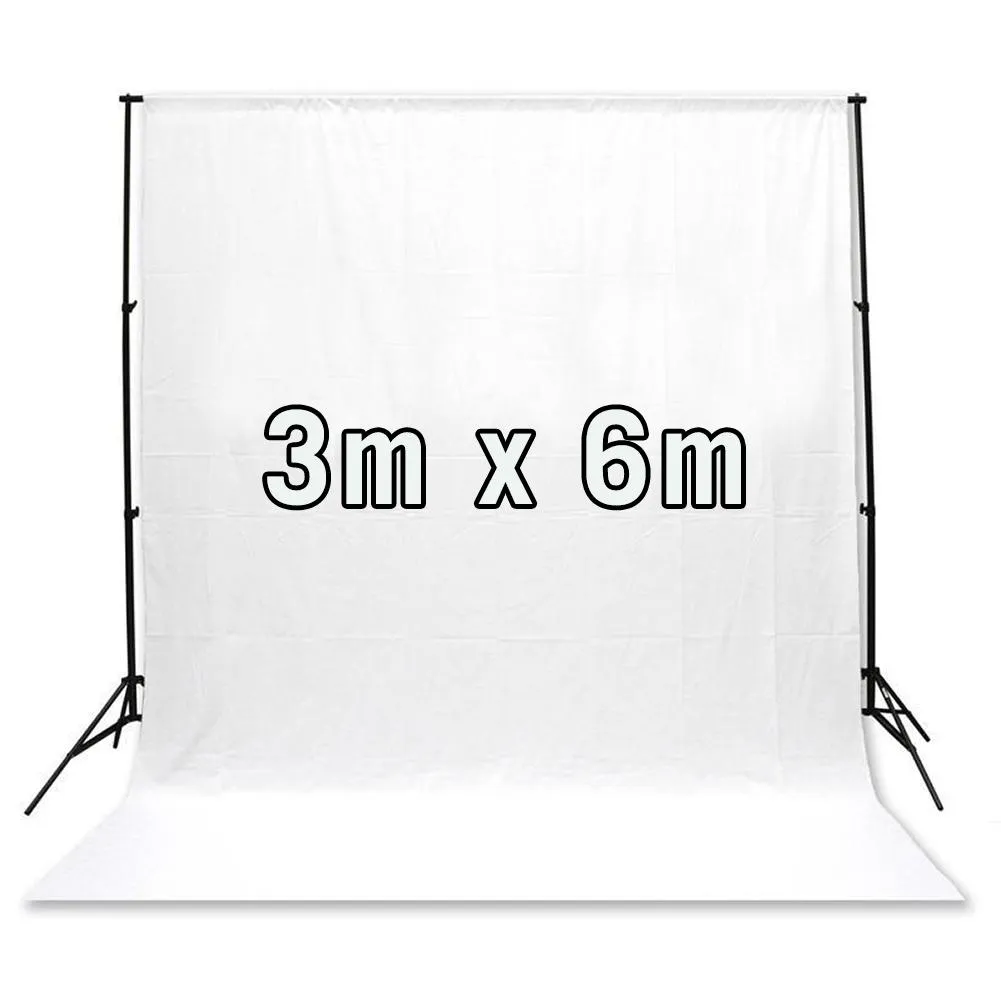 Black/White Double Cotton Muslin Cotton Backdrop & Stand Kit