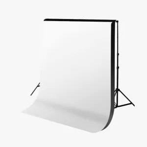 Black/White Double Cotton Muslin Cotton Backdrop & Stand Kit