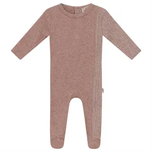 Bondoux Bebe Mauve Ribbed Knit Footie