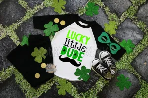 Boy's St Patrick’s Day shirt, Lucky Little Dude, Kid's St Patrick’s Day shirt, Personalized St Patricks Day shirt, kids Irish shirt, Clover