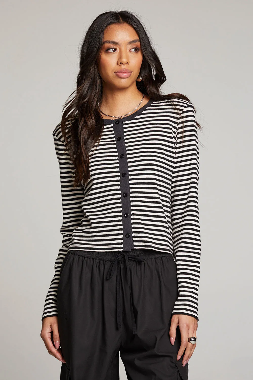 Brady Punk Stripe Button Up Pullover