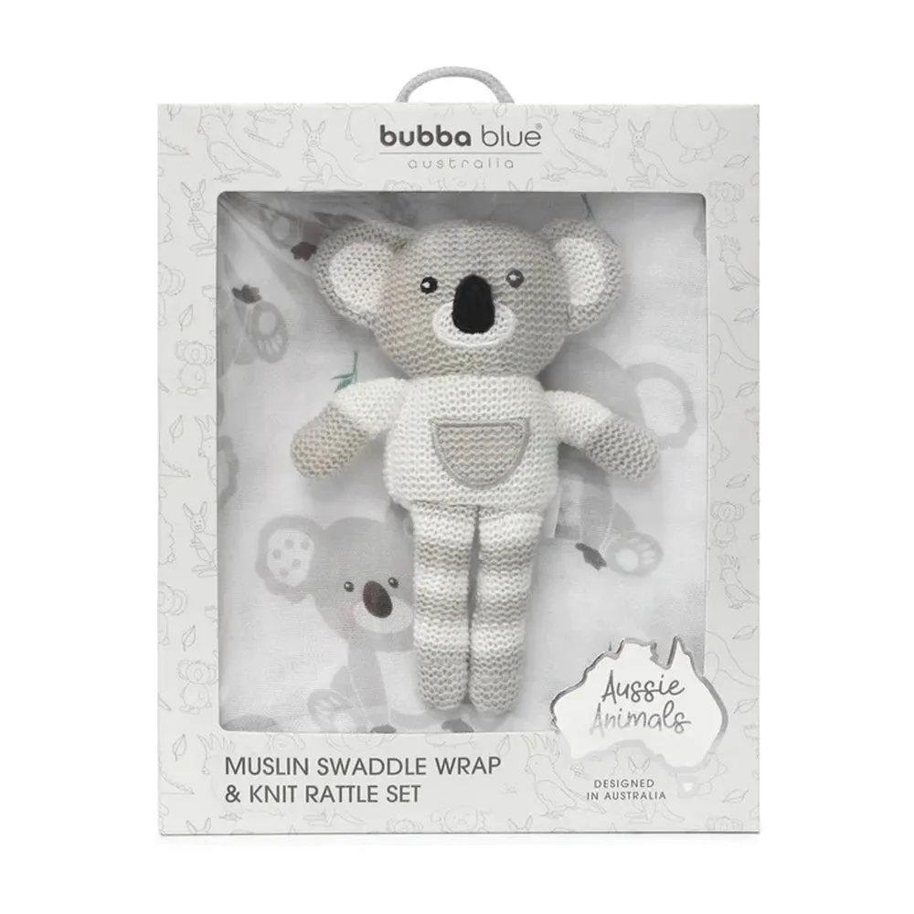 Bubba Blue Koala Rattle & Muslin Wrap Gift Set