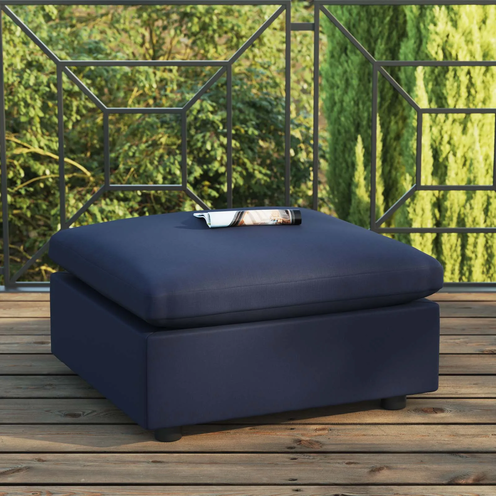 Commix Overstuffed Outdoor Patio Ottoman by Modway