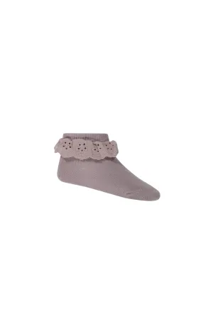 Frill Ankle Sock - Softest Mauve