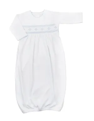 Hand Smocked White Pima Cotton Boy's Daygown