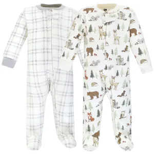 Hudson Baby Premium Quilted Zipper Sleep and Play, Forest Animals