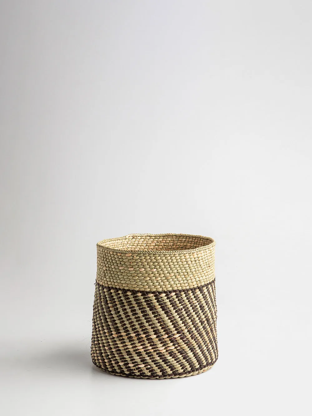 Iringa Twill Stripe Basket in Natural & Black