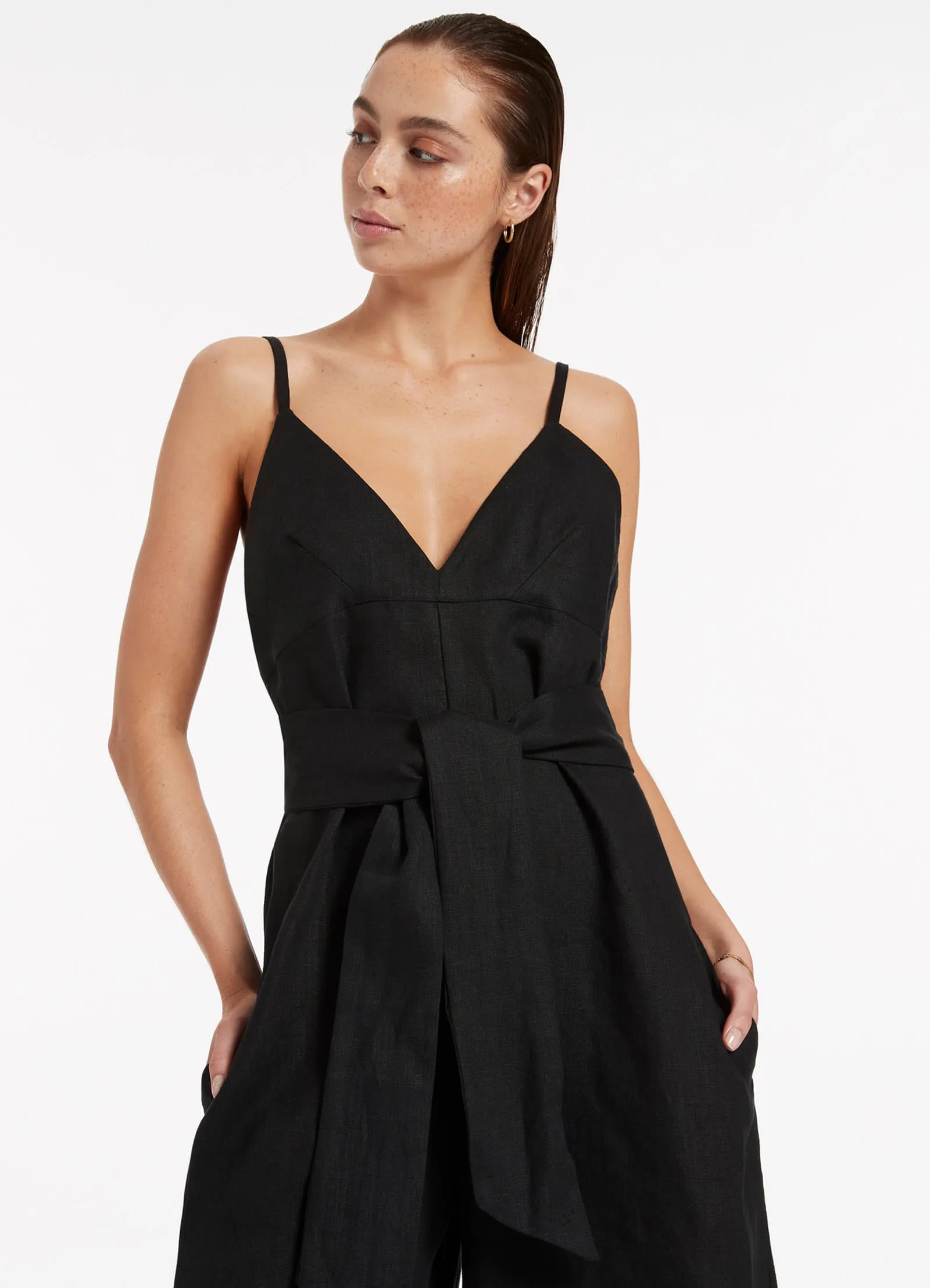 Jetset V-Neckline Jumpsuit - Black