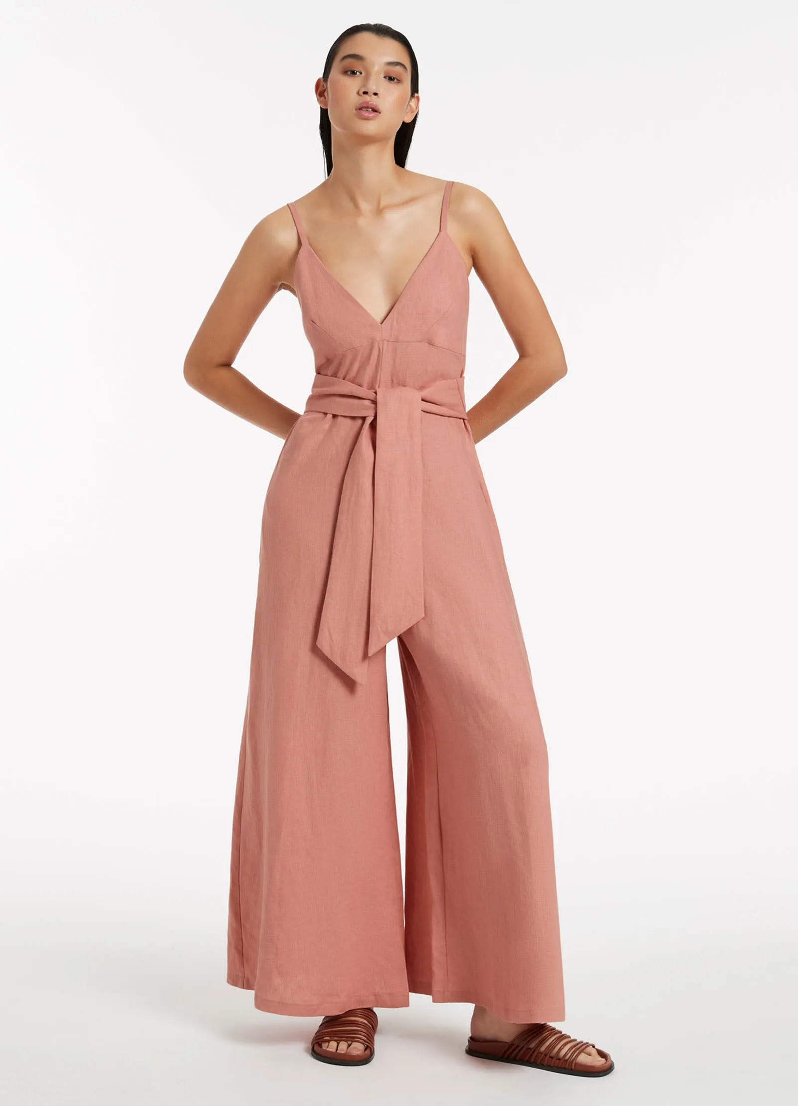 Jetset V-Neckline Jumpsuit - Musk