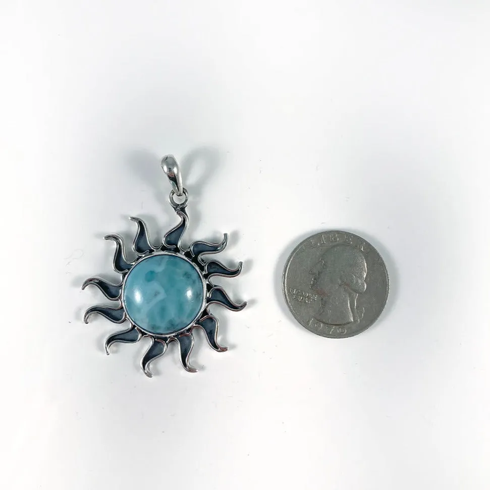 Larimar & Sterling Silver Pendant