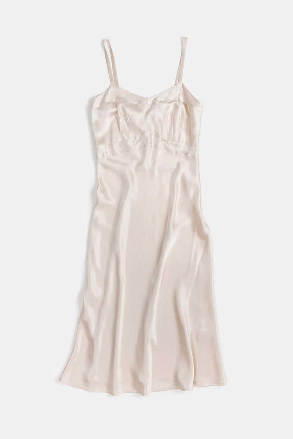 Long Lola Silk Charmeuse Dress In Alabaster