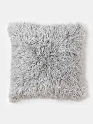 Luxe Pujpu Shag Floor Pillow in Light Grey