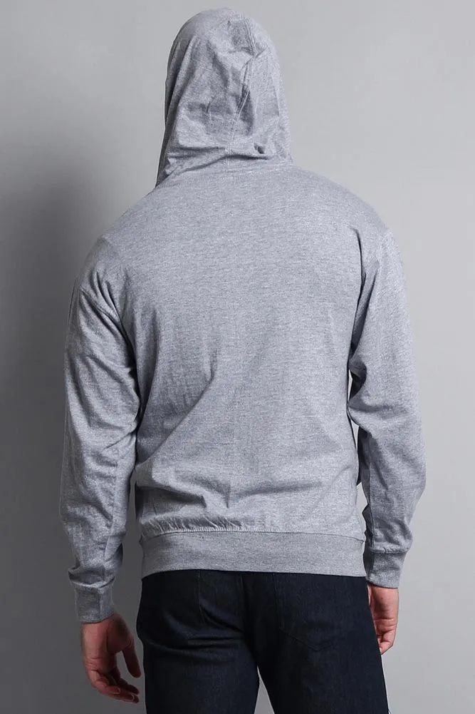 Men's Basic Zip Up Jersey Hoodie