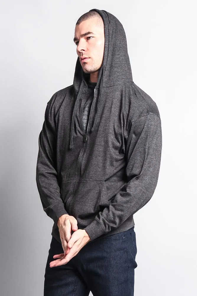 Men's Basic Zip Up Jersey Hoodie