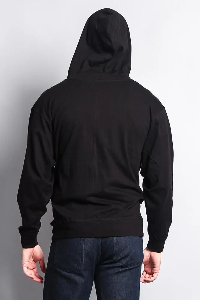 Men's Basic Zip Up Jersey Hoodie