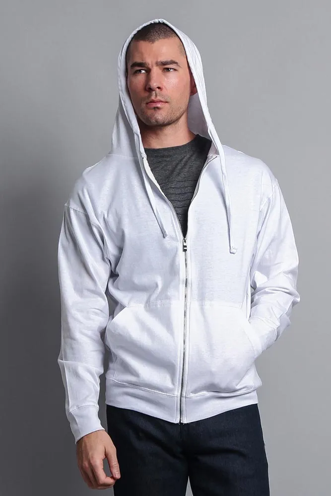 Men's Basic Zip Up Jersey Hoodie