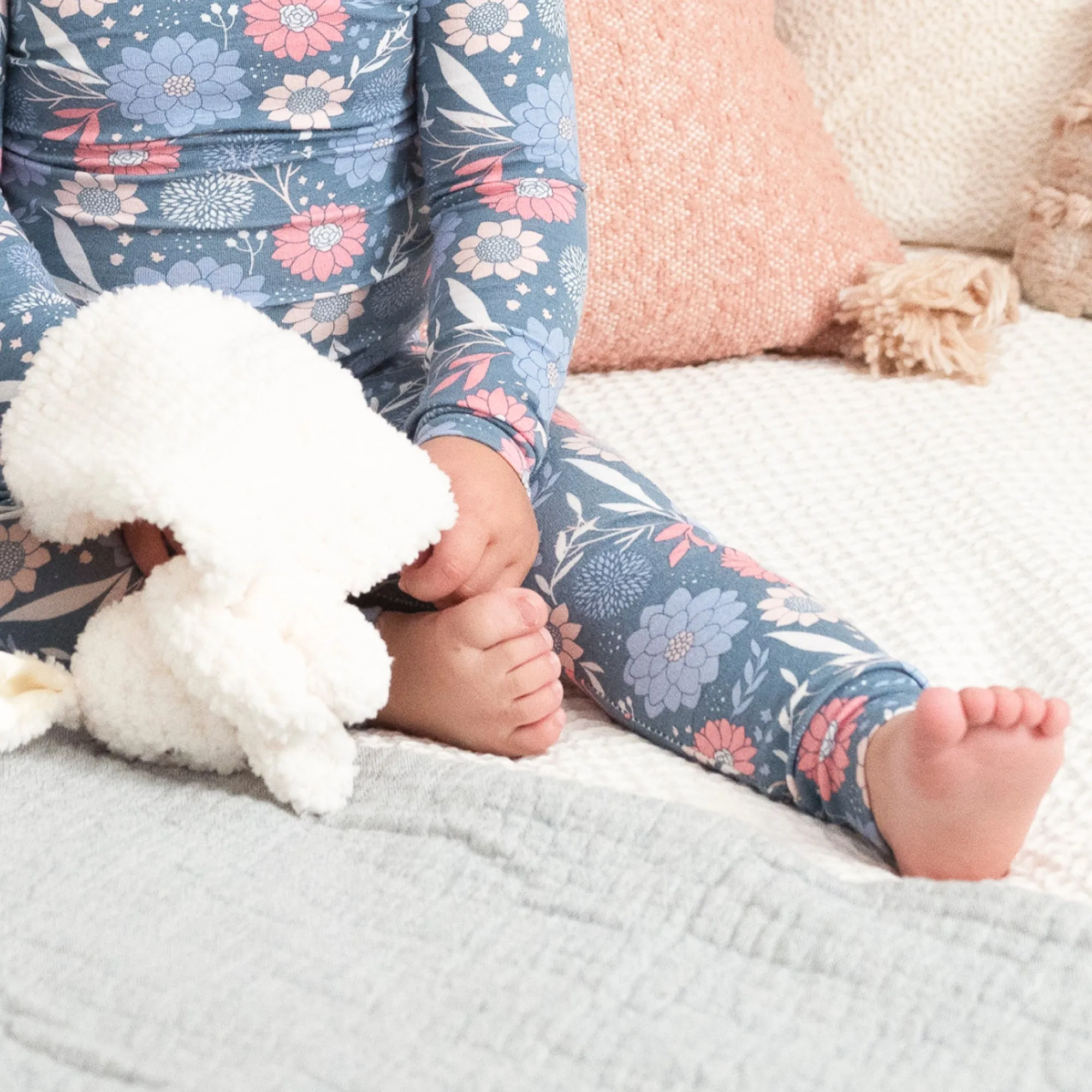 Navy Flower Two-Piece Pajama Set