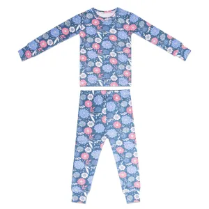 Navy Flower Two-Piece Pajama Set