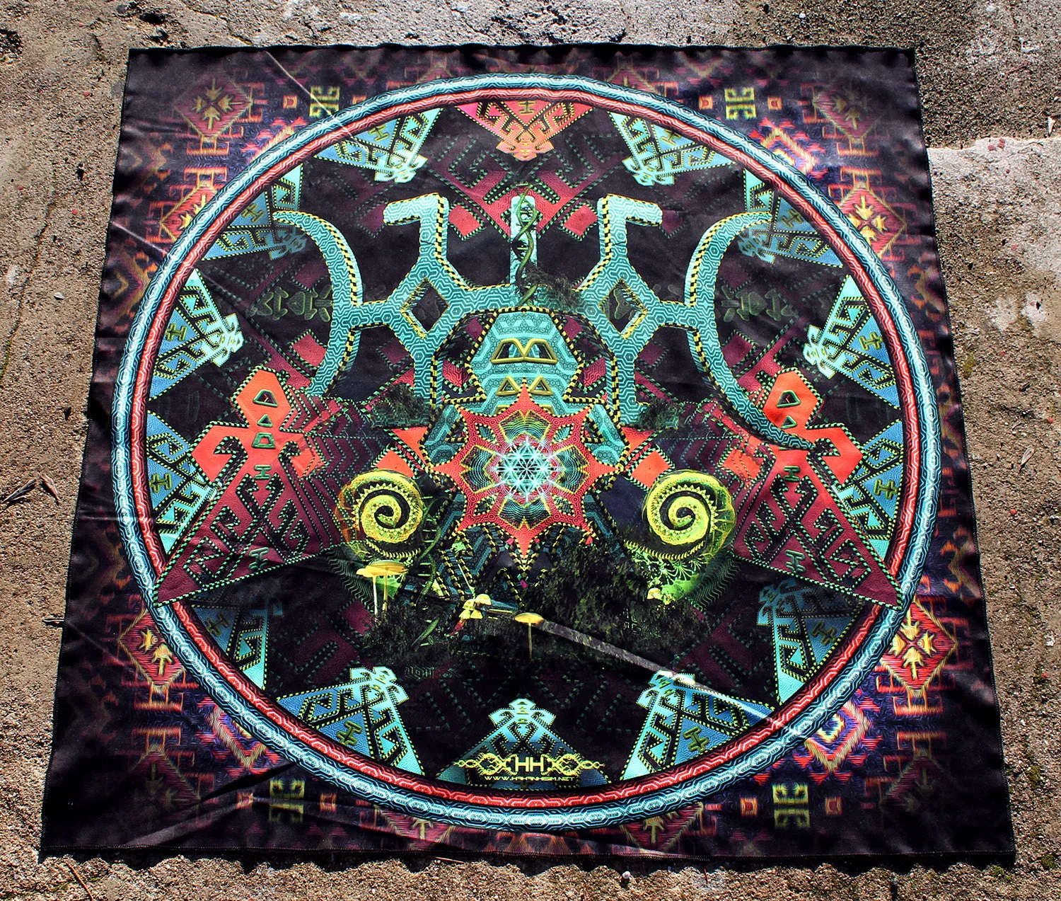 Neon UV Active Lycra Tapestry / Backdrop of Tengri