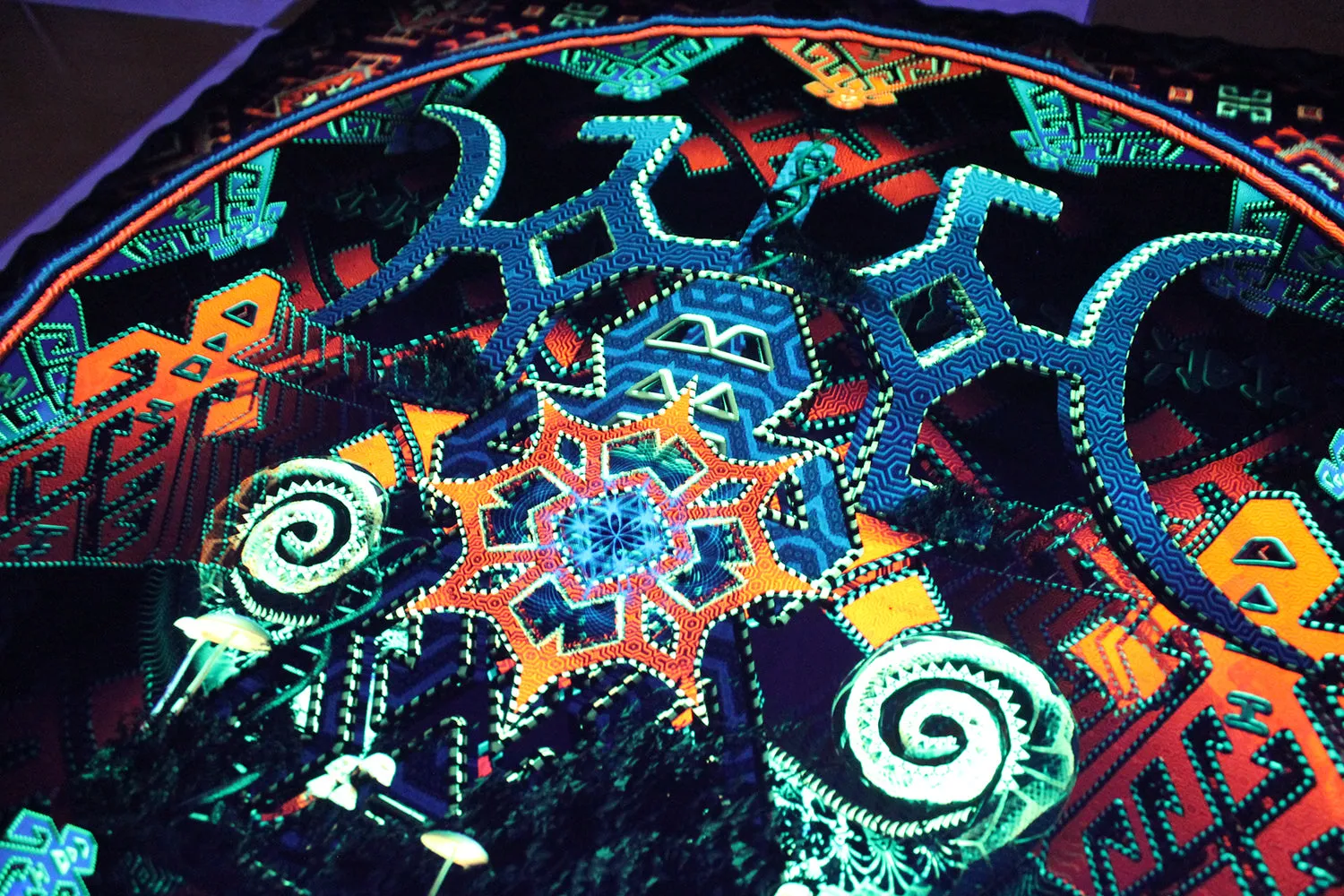 Neon UV Active Lycra Tapestry / Backdrop of Tengri