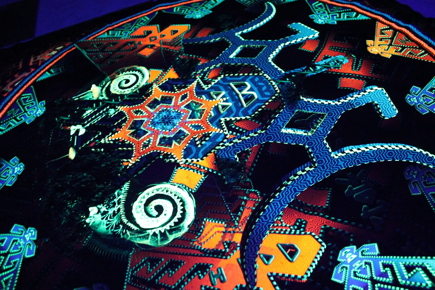 Neon UV Active Lycra Tapestry / Backdrop of Tengri