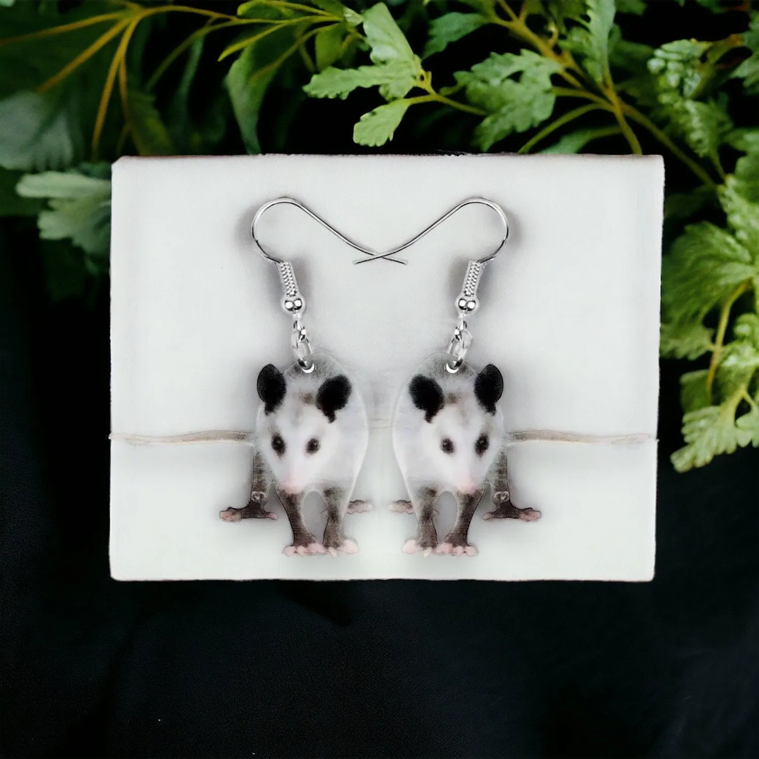 Opossum Earrings - Opossum Earrings, Handmade Earrings, Handmade Jewelry, Animal Earrings, Possum Earrings, Opossum Gift, Opossum Lover