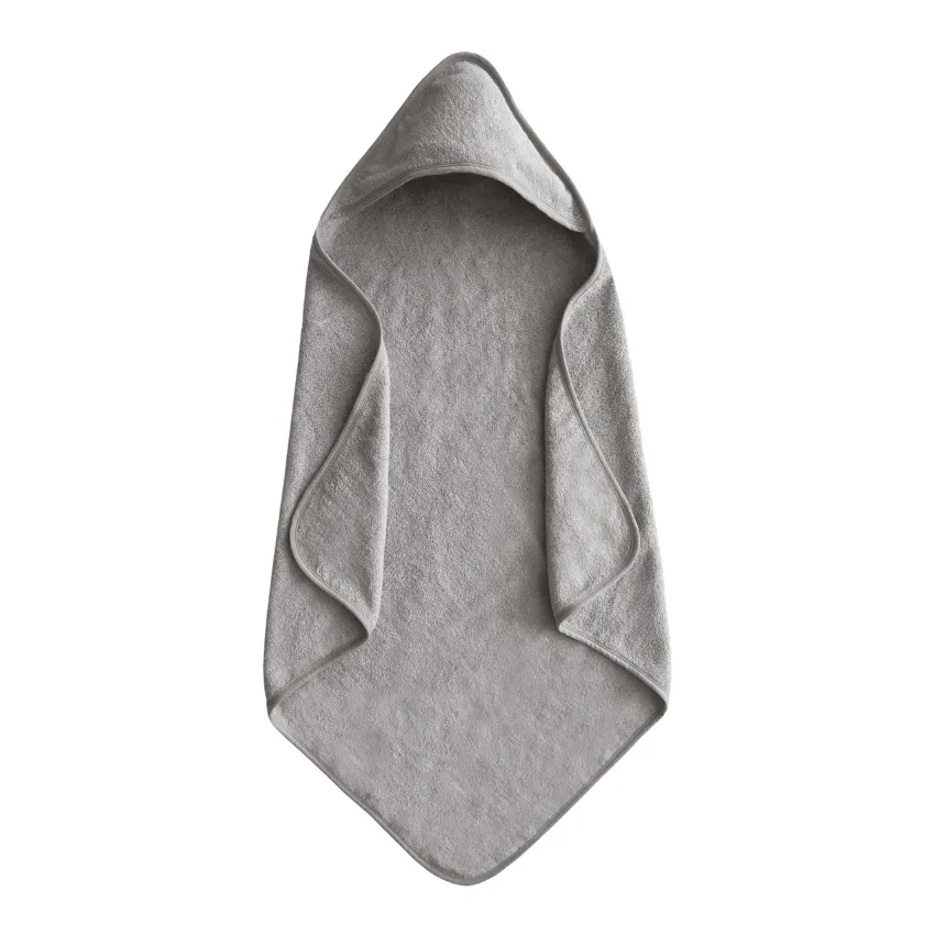 Organic Cotton Baby Hooded Towel, Gray