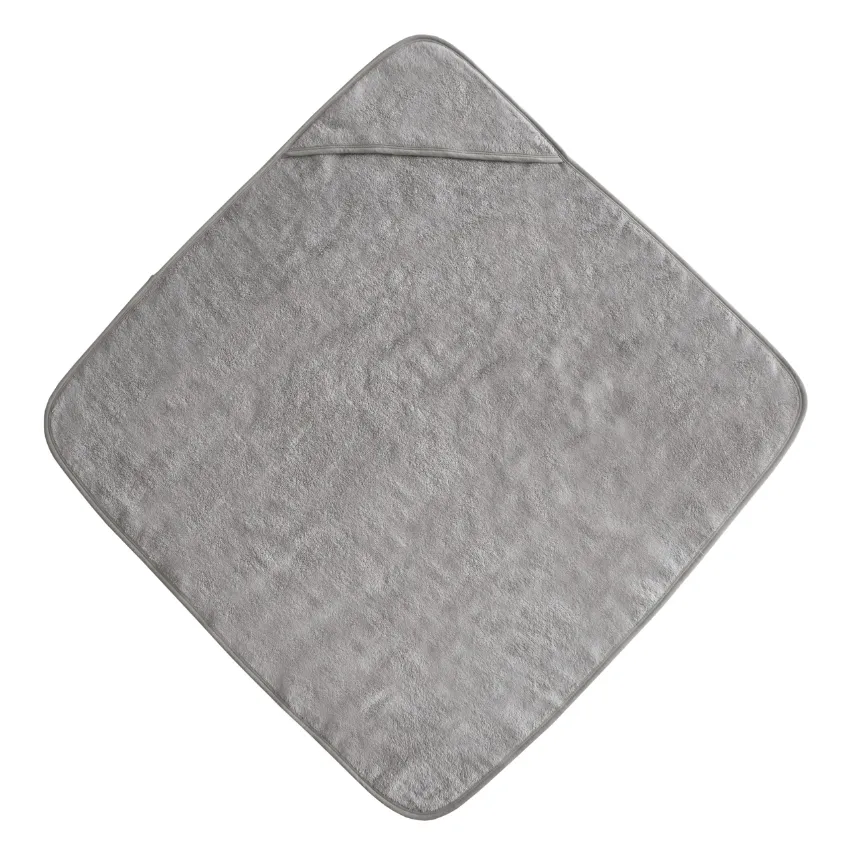 Organic Cotton Baby Hooded Towel, Gray