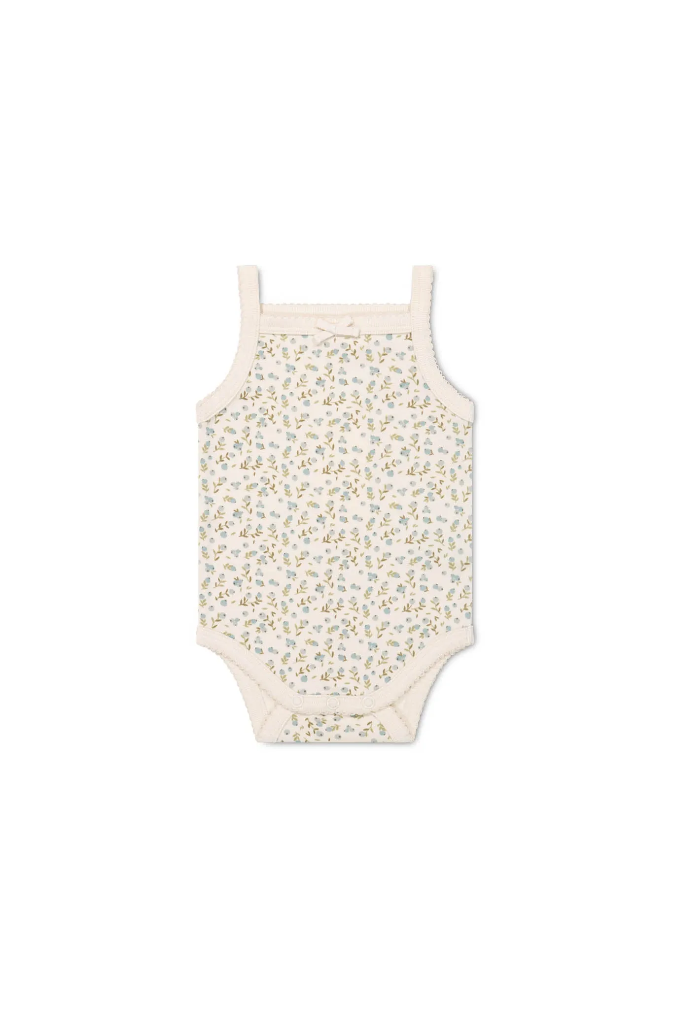 Organic Cotton Bridget Singlet Bodysuit - Blueberry Ditsy