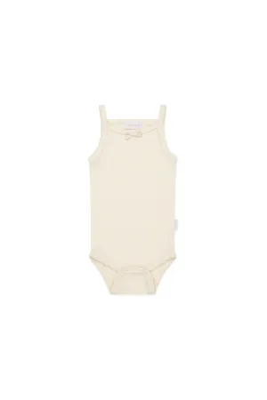 Organic Cotton Fine Rib Singlet Bodysuit - Lily Fleck