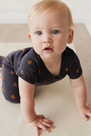 Organic Cotton Hudson Short Sleeve Bodysuit - Fox Cubs Constellation