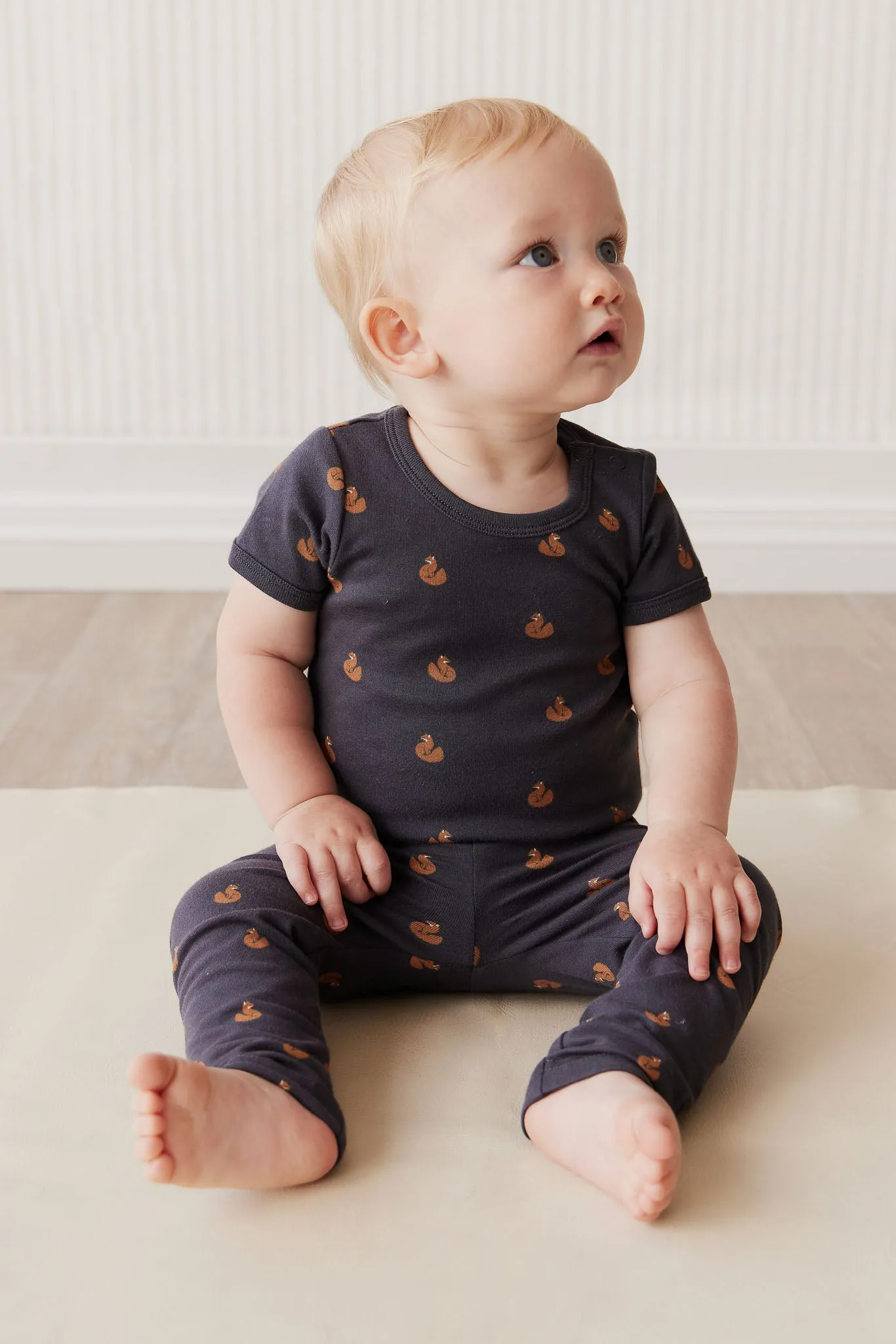 Organic Cotton Hudson Short Sleeve Bodysuit - Fox Cubs Constellation